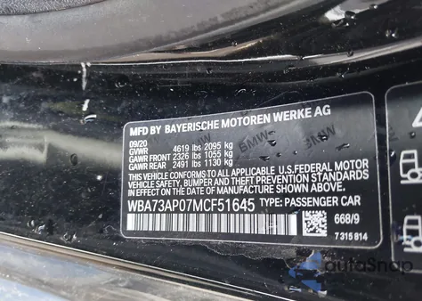 2021 BMW 430I xDrive from USA, damaged, VIN WBA73AP07MCF51645